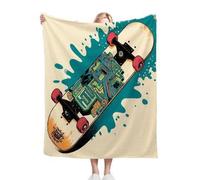 ZZXHG Mantas para Sofas Niños 130x150 Joven Patín Animado, Cubre Sofa de de Franela, Manta Polar Reversible de Microfibra Cálida y Cómoda, Mantitas de Cama, de sofá de Sala de Estar_A18326