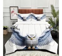 ZZXHG Nórdico de Tamaño Gigante | Búho Animal 3D, Edredón Mullido y Transpirable, Sustituto Edredón de Plumas, con 2 Fundas de Almohada, para Cama de 180 cm_A2940