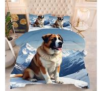 ZZXHG Nórdico de Tamaño Gigante | Perro MarróN, Edredón Mullido y Transpirable, Sustituto Edredón de Plumas, con 2 Fundas de Almohada, para Cama de 180 cm