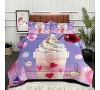 ZZXHG Nórdico Extra Grande Helado Corazón 3D, Edredón Todo el Año, Muy Cálido y Ligero, Incluye 2 Fundas de Almohada, para Habitaciones Amplias, 220x240_A13439