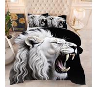 ZZXHG Nórdico Extra Grande LeóN Blanco, Edredón Todo el Año, Muy Cálido y Ligero, Incluye 2 Fundas de Almohada, para Habitaciones Amplias, 220x240