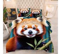 ZZXHG Nórdico Extra Grande Panda Rojo MarróN, Edredón Todo el Año, Muy Cálido y Ligero, Incluye 2 Fundas de Almohada, para Habitaciones Amplias, 220x240