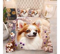 ZZXHG Nórdico Transpirable y Suave | Chihuahua Amarillo, Edredón de Verano e Invierno, Muy Fácil de Lavar, Completo con 2 Fundas de Almohada, Ideal para Estudiantes, 150x200_2025a