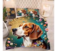ZZXHG Nórdico Transpirable y Suave | Perro MarróN, Edredón de Verano e Invierno, Muy Fácil de Lavar, Completo con 2 Fundas de Almohada, Ideal para Estudiantes, 150x200