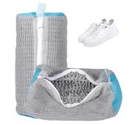 ZZXLOPEZ 2 Piezas Bolsas para Lavar Zapatillas en Lavadora, Bolsa de Lavado de Zapatos Ajustable 360°, Cremallera de Bloqueo Automático Invisible, Apto Para Todas Las Lavadoras y Zapatos (Gris)