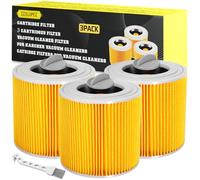 ZZXLOPEZ 3X Filtros de Cartucho, Filtros para Aspiradoras Kärcher [WD3, WD2, WD1, MV3, MV2, A, K, KNT, NT, SE, VC] - Filtros de Cartucho Lavables y Reutilizables Sustituido 6.414-552.0 -547.0-772.0