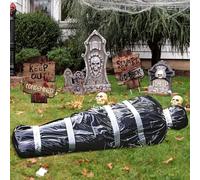 ZZXLOPEZ Cadáver Falso de Halloween, Cuerpo Empaquetado Aterrador y Realista, Cadáver Falso Inflable Prop,Decoración de Halloween Corpse Props, Espeluznante Decoración de Casa Encantada para Exterior