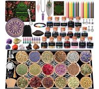 ZZXLOPEZ Kit de Brujería, Suministros de Brujería Kit de Brujería, Kit de Velas de Colores y Flores Secas, Mini Piedras Naturales, para Meditación, Oración, Regalo para Mujer Regalos Originales