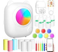 ZZXLOPEZ Mini Impresora Fotográfica para Movil, Bluetooth Inalámbrico Impresora Térmica con 14 Rollos de Pape, Mini Impresora para Movil, Bluetooth Impresora Termica para Teléfono Móvil Android iOS