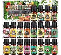 ZZXLOPEZ Set de Aceites Esenciales para Humidificador 20 x 10ml, Natural Aromaterapia, Aromaterapia Aceite Aromático para Difusor, SPA, Masajes, Bricolaje Casero - Eucalipto,Naranja Dulce,Vainilla