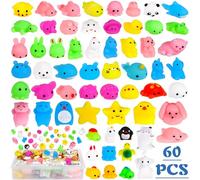 ZZXLOPEZ Squeeze Toys, 60Pcs Squeeze Toy Squishy Juguetes, Kawaii Squishys Lindos Juguete, Fidget Juguetes para Fiestas Infantiles para Fiestas Infantiles - Fiesta de Favores Goodie Bag Stuffers