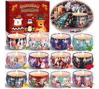 ZZXLOPEZ Velas Perfumadas, 12 Piezas Velas Perfumadas Juego de Regalo, Caja de Regalo con Velas Navideñas, Cera de Soja Natural, Velas Aromaticas para Baño Yoga San Valentín Cumpleaños Navidad