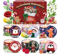 ZZXLOPEZ Velas Perfumadas, 6 Piezas Velas Perfumadas Juego de Regalo, Caja de Regalo con Velas Navideñas, Cera de Soja Natural, Velas Aromaticas para Baño Yoga San Valentín Cumpleaños Navidad Mujer