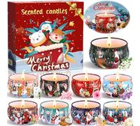 ZZXLOPEZ Velas Perfumadas, 9 Piezas Velas Perfumadas Juego de Regalo, Caja de Regalo con Velas Navideñas, Cera de Soja Natural, Velas Aromaticas para Baño Yoga San Valentín Cumpleaños Navidad Mujer