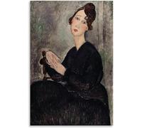 ZZYGGN GMGSW Arte de pared de Amedeo Modigliani Maurice Utrillo《Retrato》Póster e impresiones Amedeo Modigliani Pintura para decoración retro del hogar Cuadro 40x55cm Sin marco
