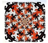 ZZYGGN GMGSW Cada vez más pequeño de M.C Escher Pintura de lienzo Arte mural vintage Impresiones de lagarto Póster de M.C Escher para decoración del hogar 50x50cmx1 sin marco