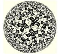 ZZYGGN GMGSW Cada vez más pequeño de M.C Escher Pintura sobre lienzo, ilusión óptica Impresiones murales, póster de M.C Escher para decoración del hogar 50x50cmx1 sin marco