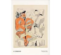 ZZYGGN GMGSW Cartel francés de Le Corbusier Pintura en lienzo de Le Corbusier Arte abstracto mural Cuadro de dos mujeres Grabados de Le Corbusier para decoración del hogar 50x70cm sin enmarcar