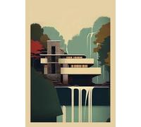 ZZYGGN GMGSW Carteles de Le Corbusier Arquitectura Impresiones《Integración Natural》Cuadro de Arte Mural Moderno de Le Corbusier Pintura de lienzo para decoración del hogar 50x70cm Sin enmarcar