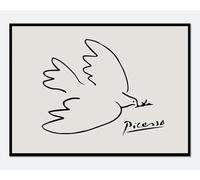 ZZYGGN GMGSW Dove of Peace Line de Pablo Picasso Pintura vintage de lienzo animal Arte abstracto en la pared Cuadro de Pablo Picasso Grabados para decoración del hogar 50x80cm Sin marco