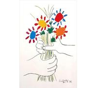 ZZYGGN GMGSW El ramo de flores de Pablo Picasso Pintura vintage floral en lienzo Arte abstracto en la pared Grabados de Pablo Picasso para decoración del hogar 50x80cm Sin marco