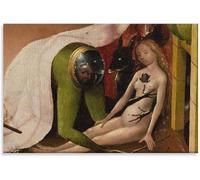 ZZYGGN GMGSW Green Person de Hieronymus Bosch Arte mural Surrealismo Pintura en lienzo Hieronymus Bosch Póster y grabados para decoración de oficina 16x20in sin marco