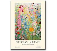 ZZYGGN GMGSW Gustav Klimt Pastel Flower Poster Abstract Floral Wall Art Gustav Klimt Lienzo Pintura Retro Imagen para Decoración de Hogar 40x55cmx1 Sin Enmarcar