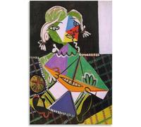 ZZYGGN GMGSW Maya con barco de Pablo Picasso Arte mural Exposición de cuadros Pintura de lienzo Póster y grabados para decoración del hogar 16x20inx1 Sin marco
