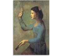 ZZYGGN GMGSW Mujer con abanico de Pablo Picasso Arte mural Cuadro de lienzo vintage Póster y grabados para decoración de oficina 16x20in sin marco