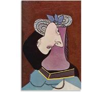 ZZYGGN GMGSW Mujer con sombrero de paja de Pablo Picasso Arte mural Cuadro de lienzo vintage Póster y grabados para decoración de oficina 16x20 pulgadas sin marco