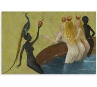 ZZYGGN GMGSW Mujeres con pavo real de Hieronymus Bosch Arte mural Cuadro de lienzo vintage Hieronymus Bosch Póster y grabados para decoración del hogar 16x20in sin marco