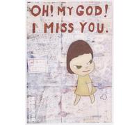 ZZYGGN GMGSW ¡OH! ¡DIOS MÍO! TE ECHO DE MENOS de Yoshitomo Nara Póster Pop Arte mural Imagen Yoshitomo Nara Grabados Pintura estética para decoración de habitaciones 40x65cm Sin marco