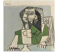 ZZYGGN GMGSW Pablo Picasso Arte de Pared《Mujer sentada》Póster Pintura abstracta de lienzo Pablo Picasso Imágenes vintage para decoración de dormitorio 40x40cmx1 sin marco