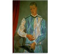 ZZYGGN GMGSW Pablo Picasso《Barselona Harlequin》Arte mural de lienzo, póster de Picasso, impresiones abstractas, pintura vintage para decoración del hogar, cuadro 40x55cm sin marco