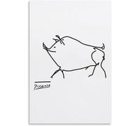 ZZYGGN GMGSW Pablo Picasso《Cerdo adorable》Arte mural de lienzo, póster de Picasso Impresiones abstractas, pintura vintage para decoración mural 40x55cm Sin marco