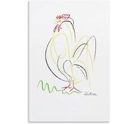 ZZYGGN GMGSW Pablo Picasso《Pollo de la Paz》Arte mural de lienzo, póster de Picasso, impresiones abstractas, pintura vintage para decoración del hogar, cuadro 40x55cm Sin marco