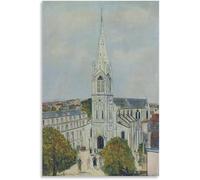 ZZYGGN GMGSW Paisaje de la iglesia de Maurice Utrillo Póster y grabados Arte mural vintage Maurice Utrillo Pintura de lienzo para decoración del hogar 50x70cm Sin marco