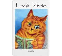 ZZYGGN GMGSW Póster de ilustración de gatos de Louis Wain Impresiones de lienzo de animales Una buena lectura Pintura de Louis Wain para decoración de pared de oficina en casa 16x20inx1 sin marco