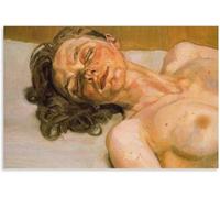 ZZYGGN GMGSW Póster de Lucian Freud《Chica con ojos cerrado》Pintura en lienzo Arte mural abstracto Láminas de Lucian Freud para decoración de salón 40x55cmx1 sin marco