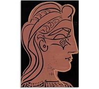 ZZYGGN GMGSW Póster de Pablo Picasso《Cabeza femenina en perfil》Arte mural Grabados abstractos Picasso Pintura de lienzo Cuadro retro para decoración del hogar 40x55cm No