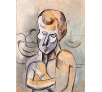 ZZYGGN GMGSW Póster de Pablo Picasso 《Hombre con los brazos cruzados》 Pintura Arte abstracto en la pared, grabados de lienzo para decoración de oficina 40x55cm Sin marco