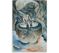 ZZYGGN GMGSW Póster de William Blake《El Papa Simoniac》Pintura en lienzo Arte abstracto mural de William Blake para decoración de despacho en casa 40x65cmx1 sin marco
