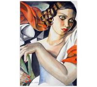 ZZYGGN GMGSW Póster e impresiones de Tamara de Lempicka, cuadro de arte mural vintage《Retrato de una dama》Tamara de Lempicka, pintura de lienzo para decoración del hogar 50x75cm sin marco