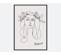 ZZYGGN GMGSW Retrato de una mujer de Pablo Picasso Pintura vintage de lienzo Arte abstracto mural Grabados de Pablo Picasso para decoración del hogar 50x80cm Sin marco