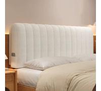 ZZYK Sofá Cama Litera Color Sólido Respaldo Cabecera con Bolsillo Lateral | Respaldar De Cama En La Pared,Bolsa Suave Removible,Soporte Lumbar Tapizado,Cuña De Forro Polar,Beige,Straps 75"/190cm