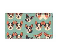 ZZYYDS Alfombrilla de escritorio grande con diseño de avatares de animales para teclado, base de goma, patrón de impresión completa para oficina, juegos, laptop, PC, color negro