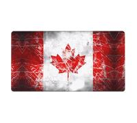 ZZYYDS Alfombrilla de escritorio grande con la bandera de Canadá retro para teclado, base de goma, patrón de impresión completa para oficina, juegos, laptop, PC, color negro
