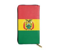 ZZYYDS Cartera larga de cuero con la bandera de Bolivia, 12 ranuras para tarjetas de crédito, 3 ranuras para efectivo, compartimento para monedas, unisex