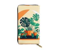 ZZYYDS Cartera larga de piel de bambú con diseño de tortuga, 12 ranuras para tarjetas de crédito, 3 ranuras para efectivo, compartimento para monedas, unisex