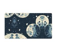 ZZYYDS Holes in the Moon - Alfombrilla de escritorio grande para teclado, base de goma, patrón de impresión completa para oficina, juegos, laptop, PC, color negro